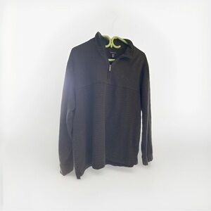 Van Heusen Black Zip Up Sweater Classic Style